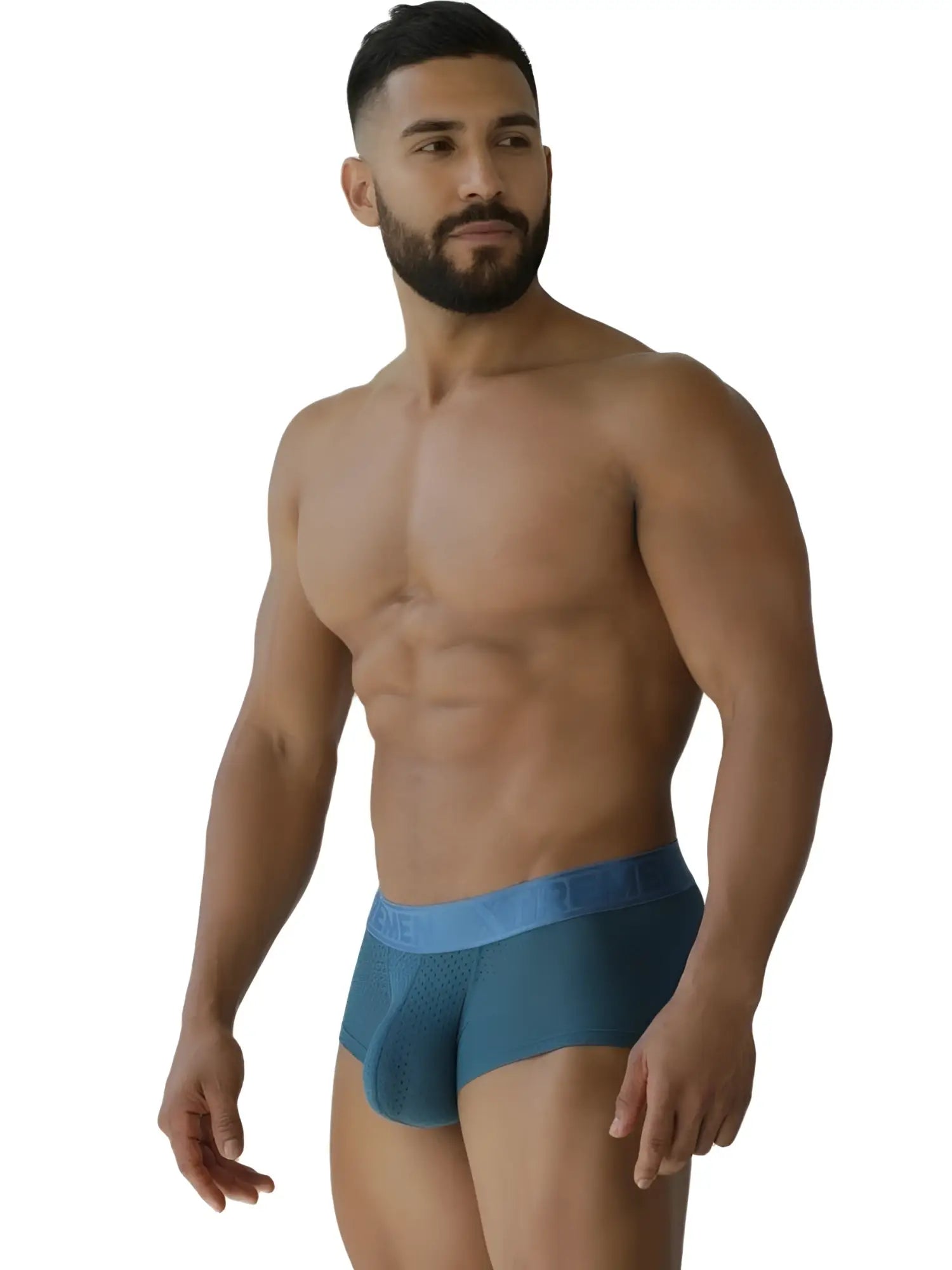 Xtremen 91252 microfiber mesh trunks in petrol color featuring textured fabric and a solid waistband