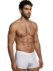 Xtremen white microfiber boxer brief with a subtle geometric pattern and an elastic logo waistband.