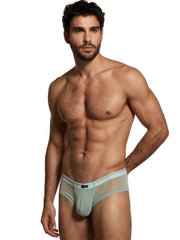 Light green mesh bikini underwear with white waistband trim and a center Xtremen logo tag.