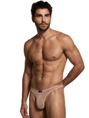 Beige mesh bikini underwear by Xtremen, featuring a sheer, minimalist design with a small center logo tag.