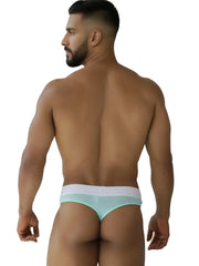 Light blue Xtremen 91268 microfiber mesh briefs with white waistband in seawater color for comfortable wear