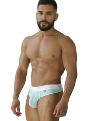 Xtremen 91268 microfiber mesh briefs in light blue with a white waistband color seawater for comfortable wear
