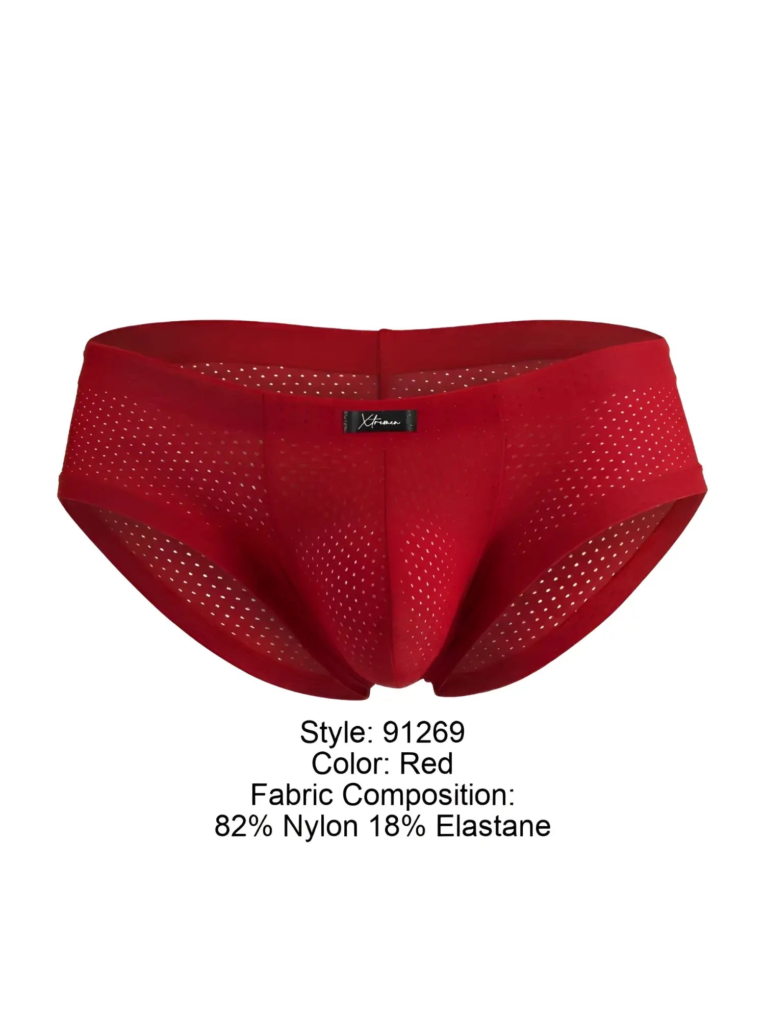 Red xtremen 91269 athletic briefs with breathable microfiber mesh design elastic waistband made from nylon elastane