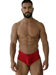 Red xtremen 91269 microfiber mesh briefs with snug fit and small black logo on waistband