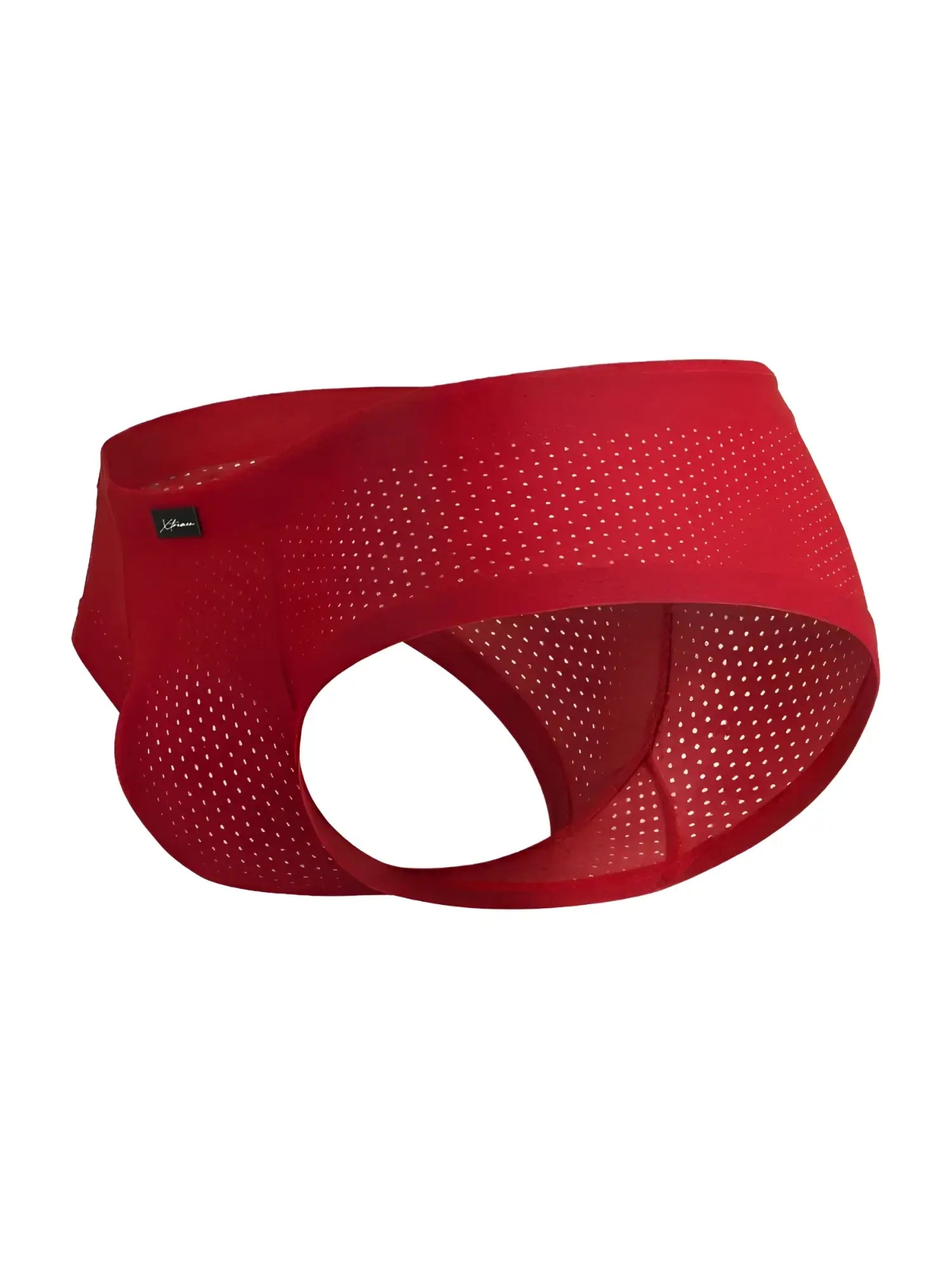 Xtremen 91269 red microfiber mesh briefs with a sleek, form-fitting design and perforated texture