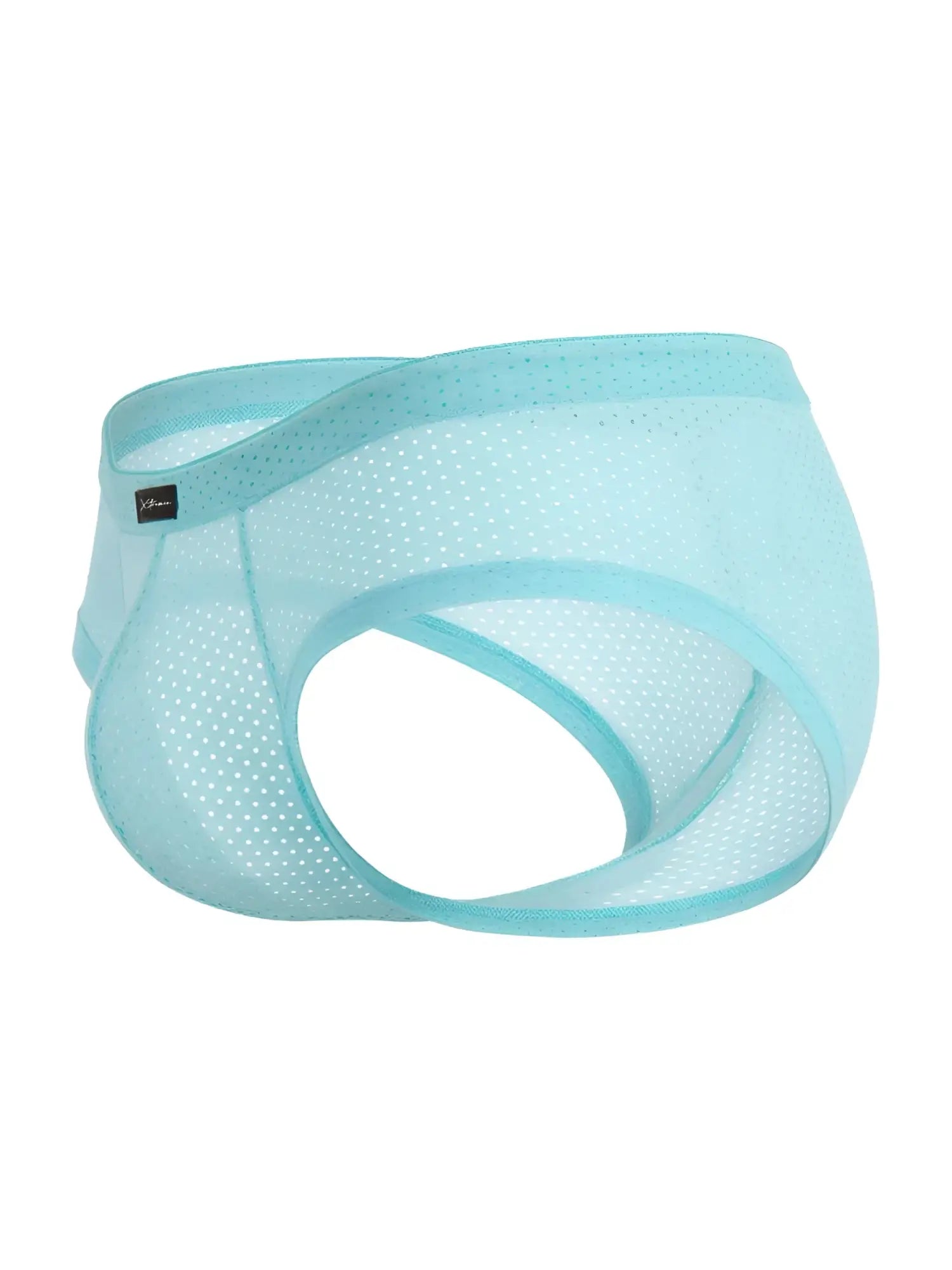 Xtremen 91269 microfiber mesh briefs in seawater color with light blue perforated design and elastic waistband