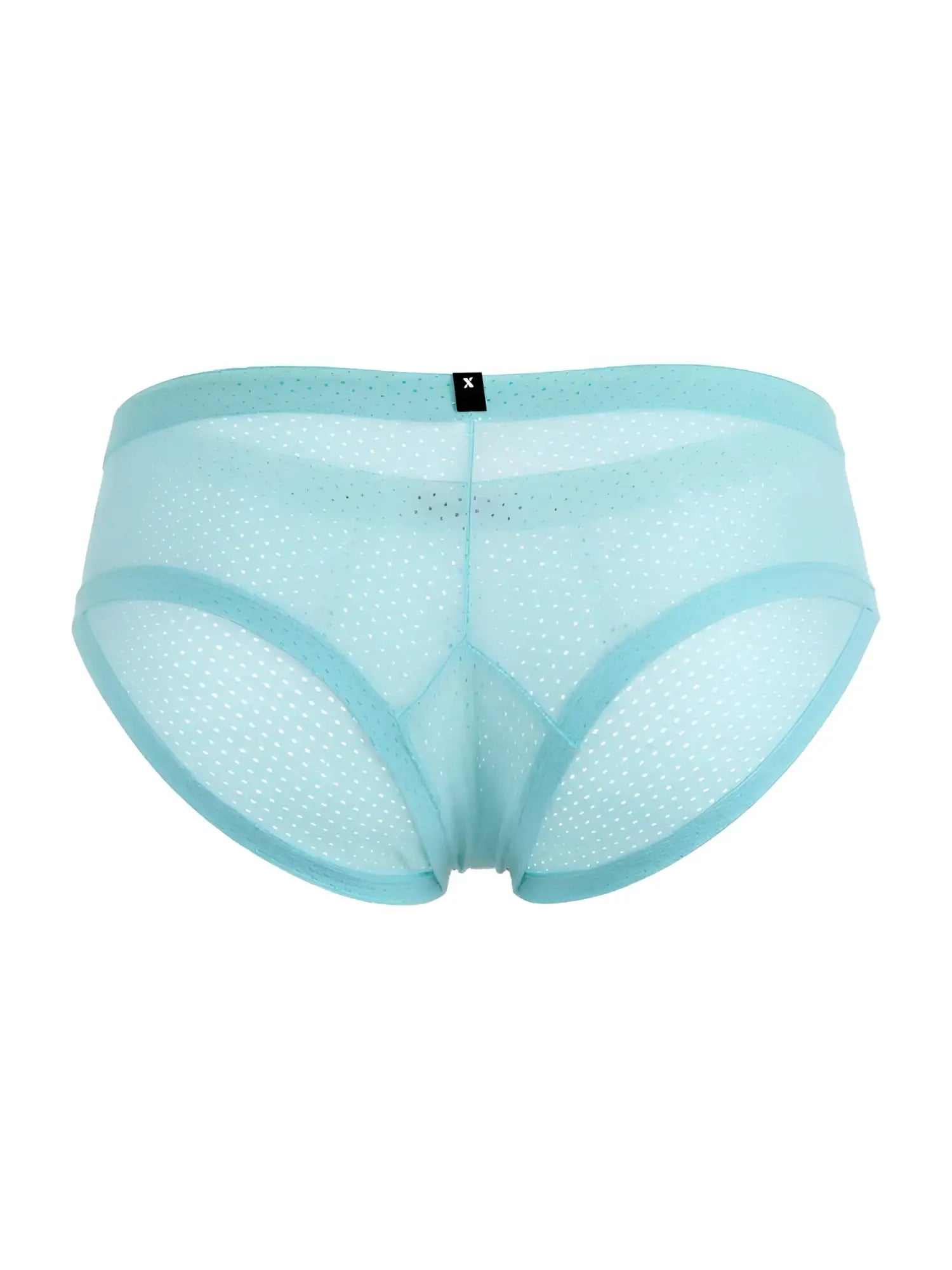 Xtremen 91269 seawater light blue microfiber mesh briefs with dotted pattern and reinforced elastic waistband