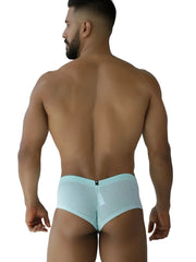 Xtremen 91269 microfiber mesh briefs in seawater color with light blue textured mesh and elastic waistband
