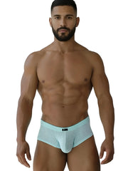 Xtremen 91269 microfiber mesh briefs in seawater color with light blue mesh and supportive contoured design