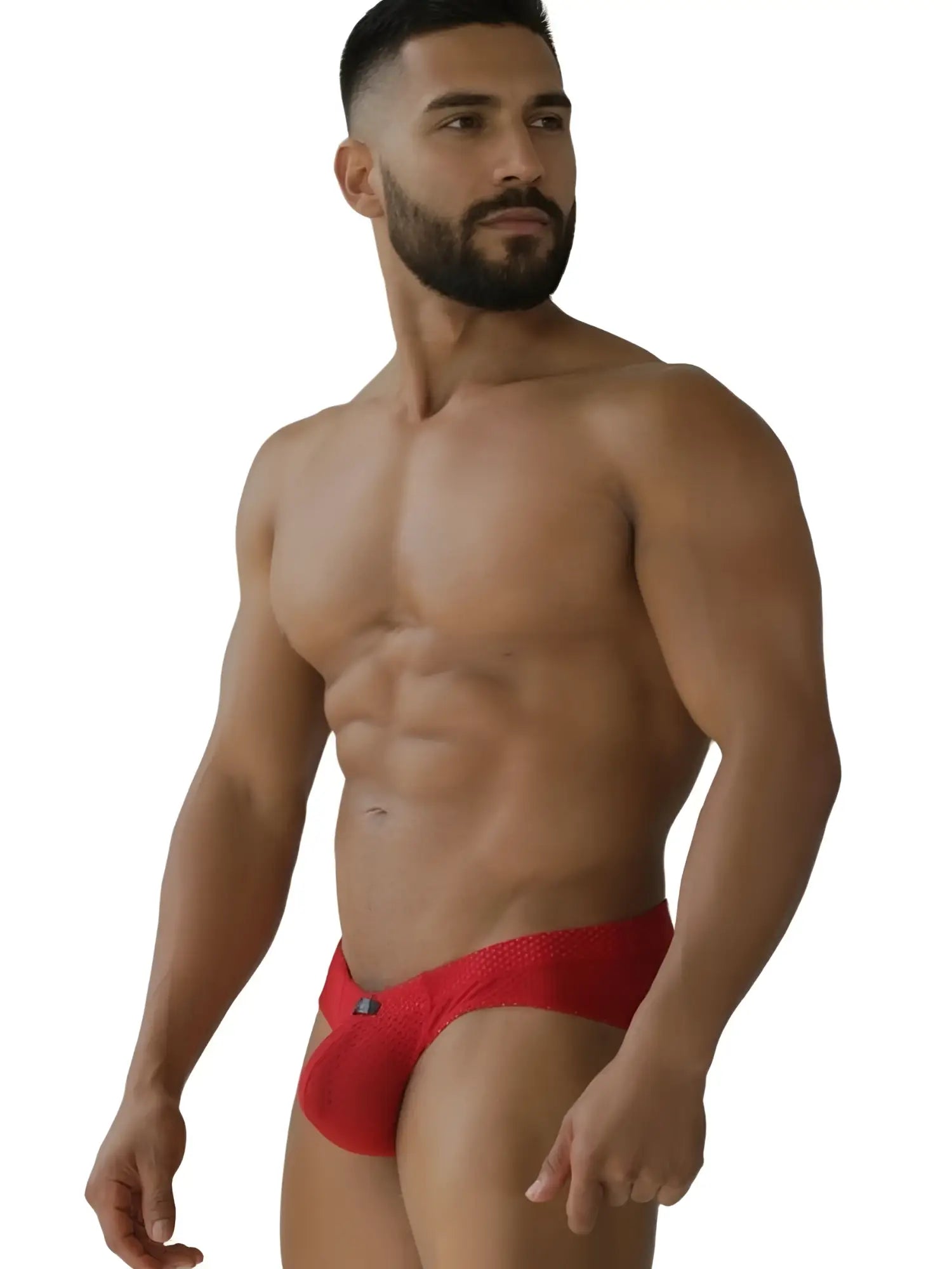 Red xtremen 91270 microfiber mesh athletic briefs with a sleek form-fitting design
