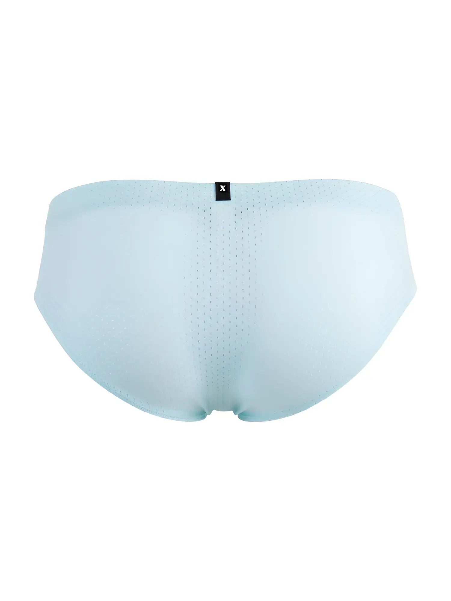 Light blue seawater microfiber mesh briefs xtremen 91270 with subtle perforated texture and black brand tag at waistband