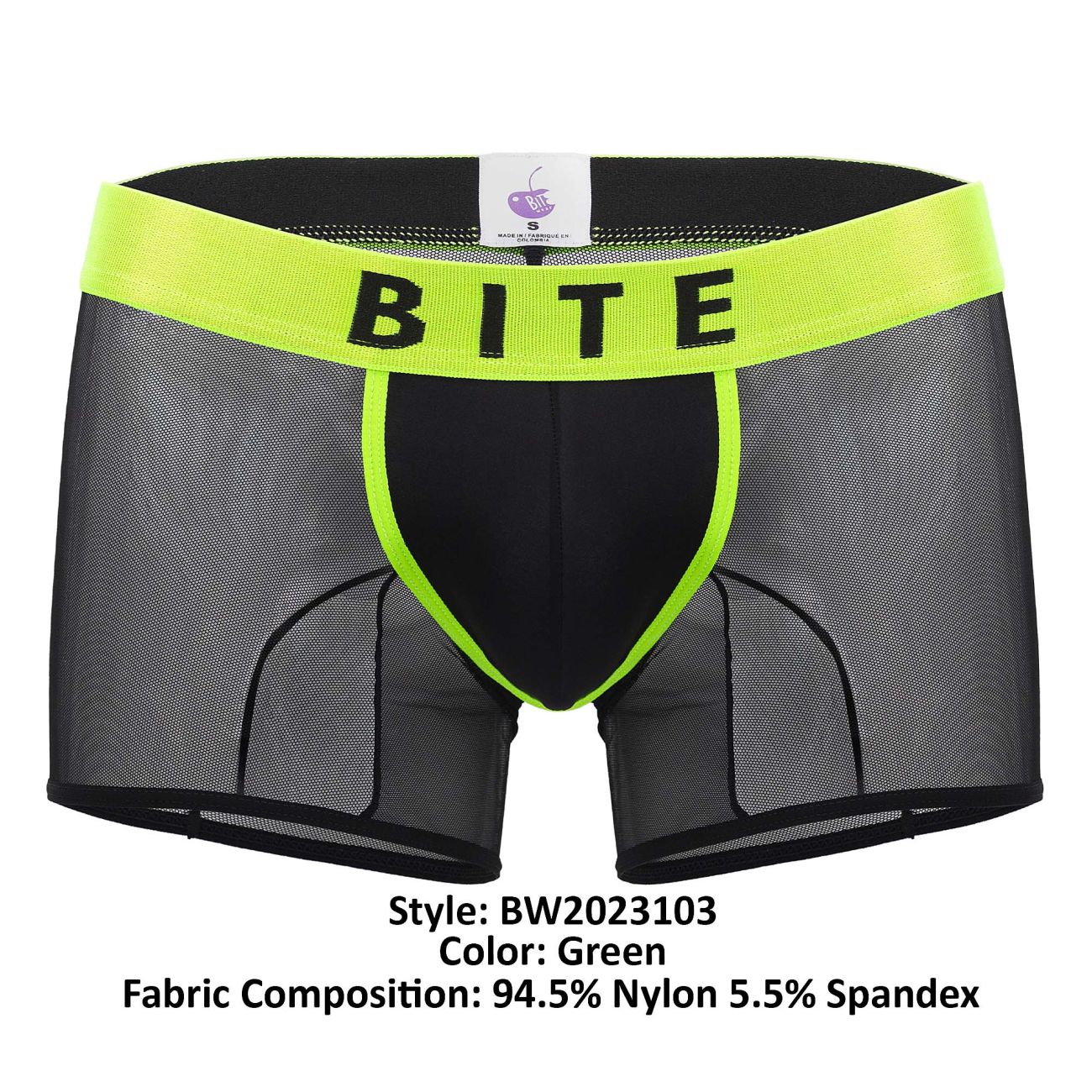 BiteWear BW2023103 Luminous Lime Trunks Farbe Grün