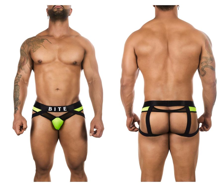 BiteWear BW2023108 Tuxedo Banana Jockstrap Couleur Vert