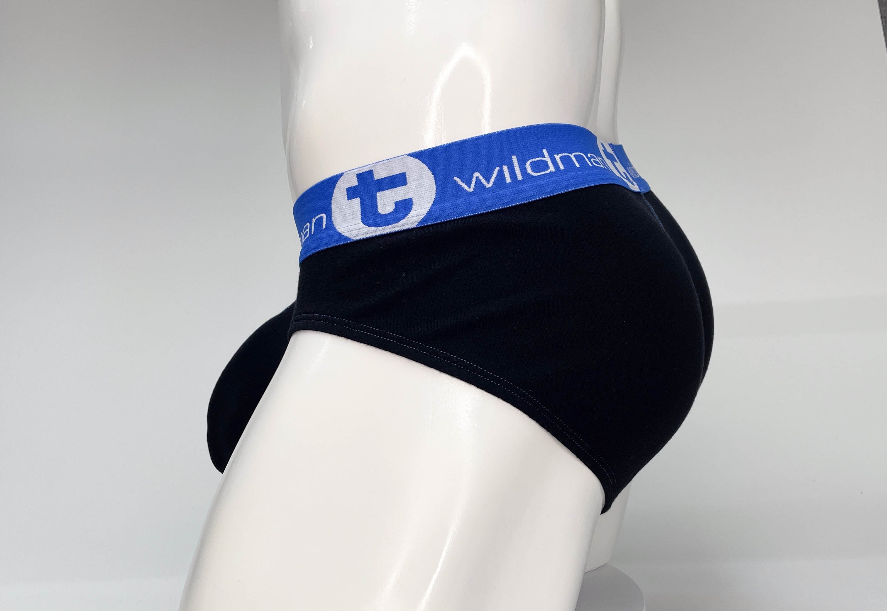 WildmanT Big Boy Pouch Cotton Brief Black and Blue - EricSaloDesign.com