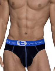 WildmanT Big Boy Pouch Cotton Brief Black and Blue - EricSaloDesign.com