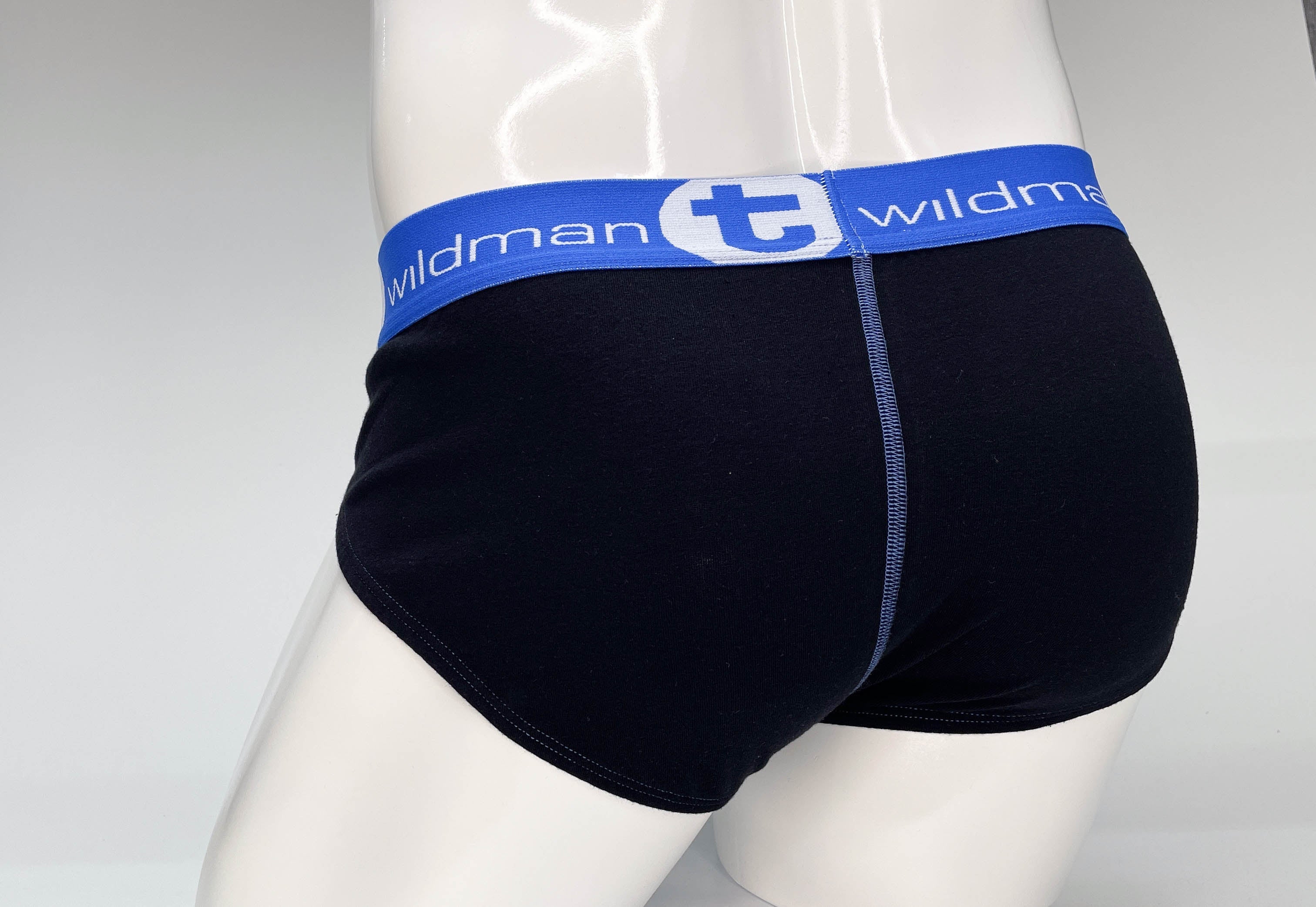 WildmanT Big Boy Pouch Cotton Brief Black and Blue - EricSaloDesign.com