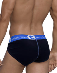 WildmanT Big Boy Pouch Cotton Brief Black and Blue - EricSaloDesign.com