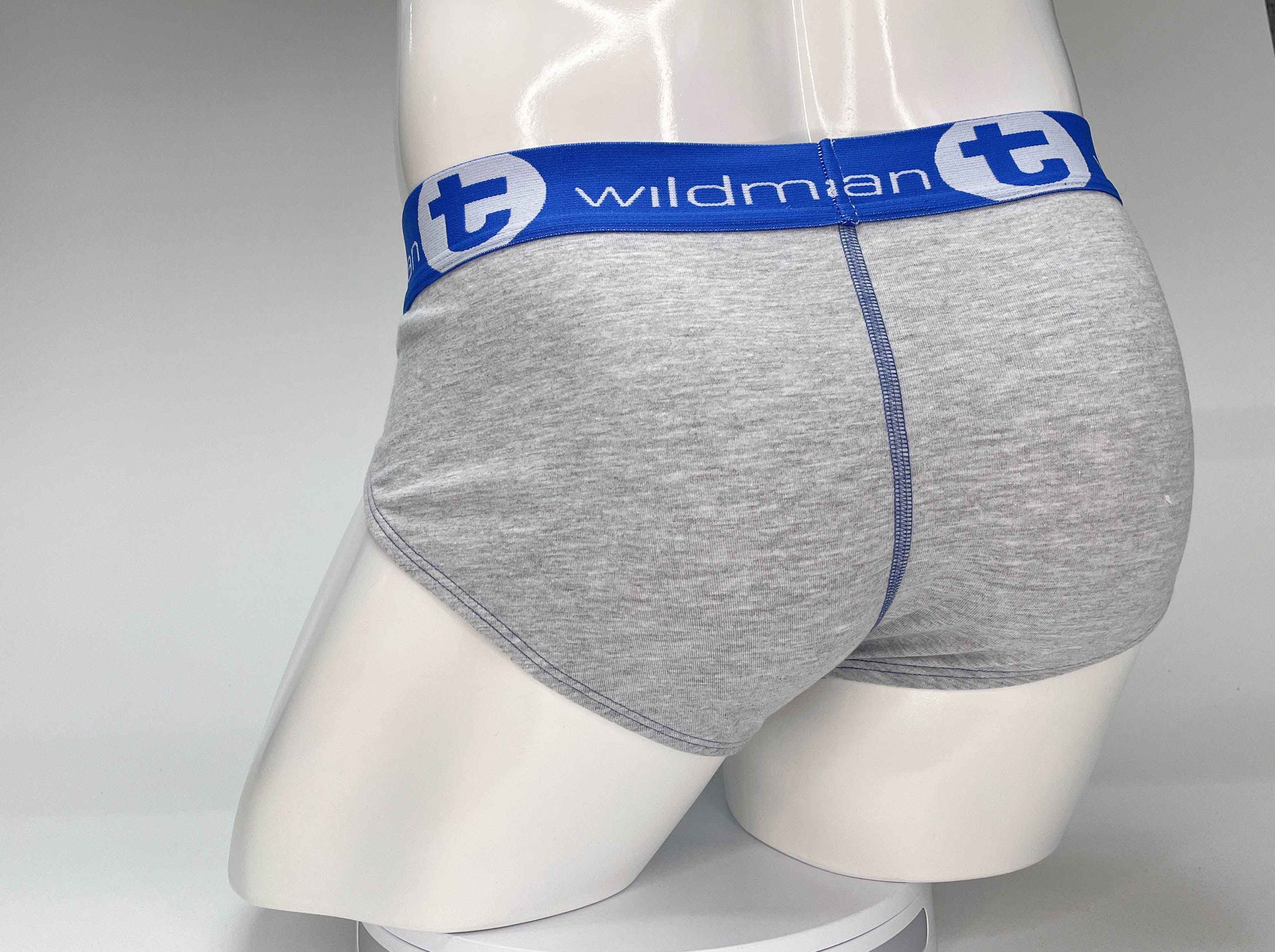 WildmanT Big Boy Pouch Cotton Brief Gray and Blue - EricSaloDesign.com