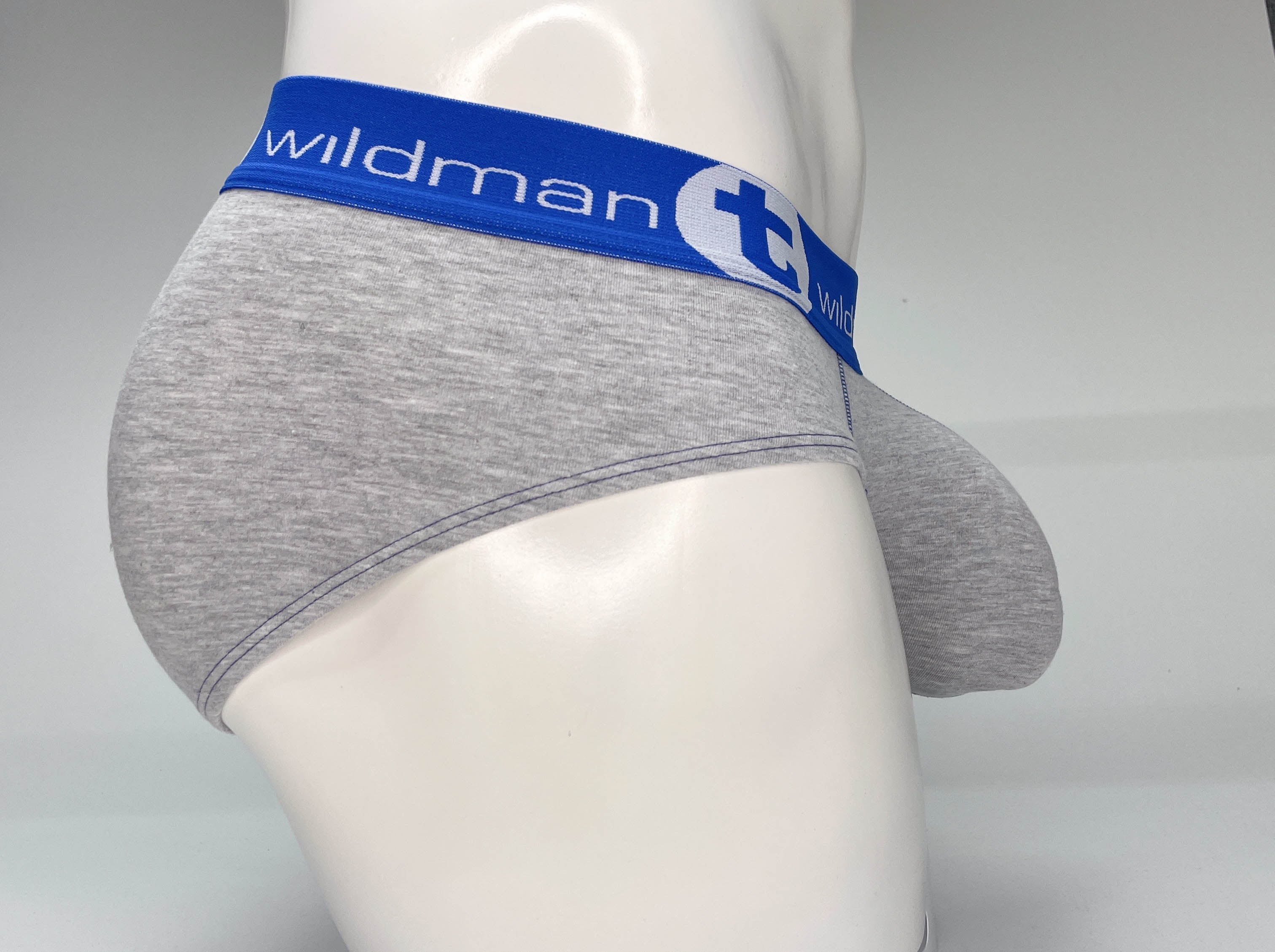 WildmanT Big Boy Pouch Cotton Brief Gray and Blue - EricSaloDesign.com