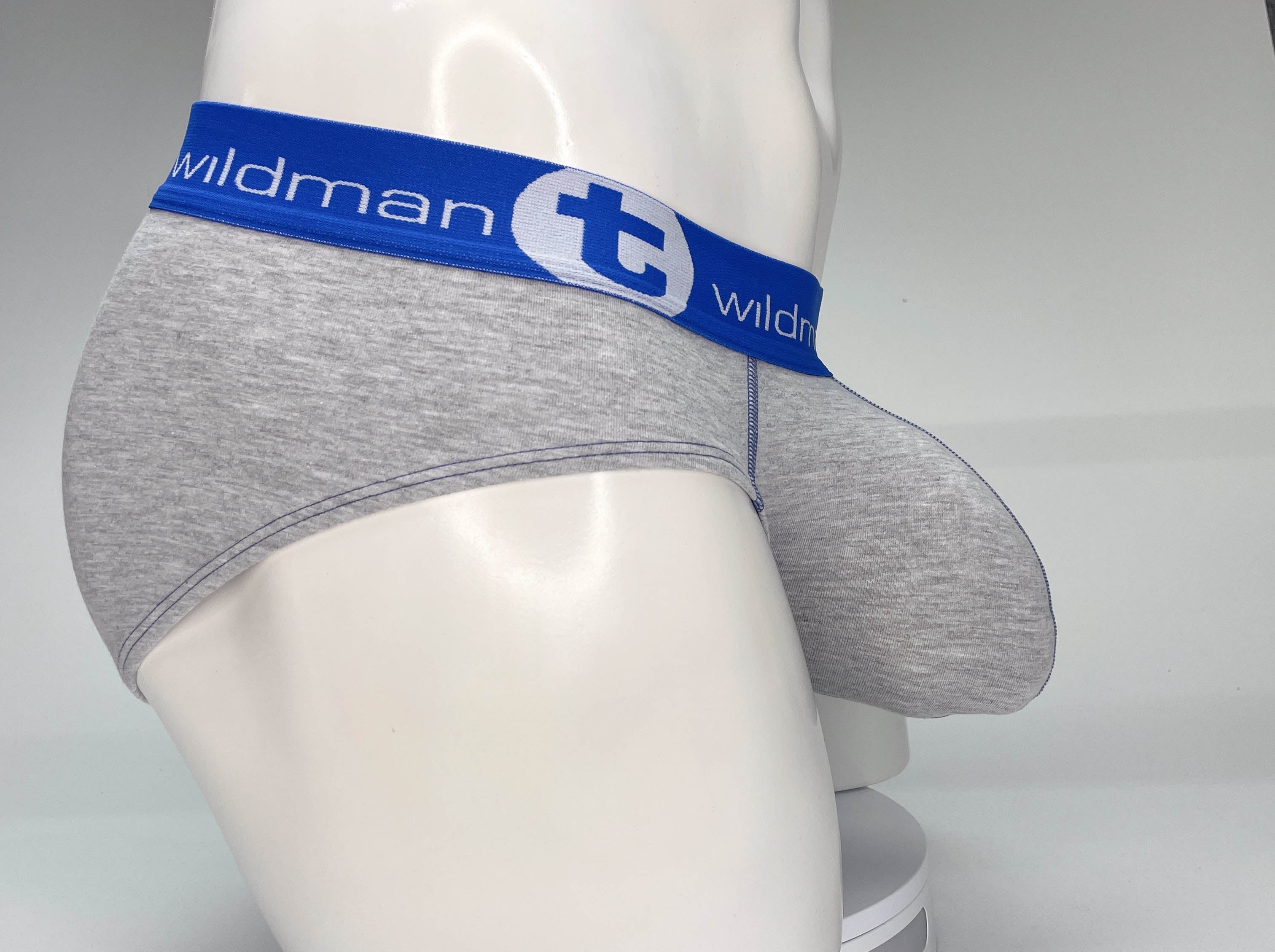 WildmanT Big Boy Pouch Cotton Brief Gray and Blue - EricSaloDesign.com