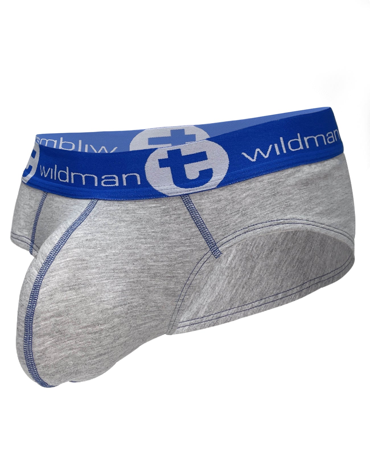 WildmanT Big Boy Pouch Cotton Brief Gray and Blue - EricSaloDesign.com