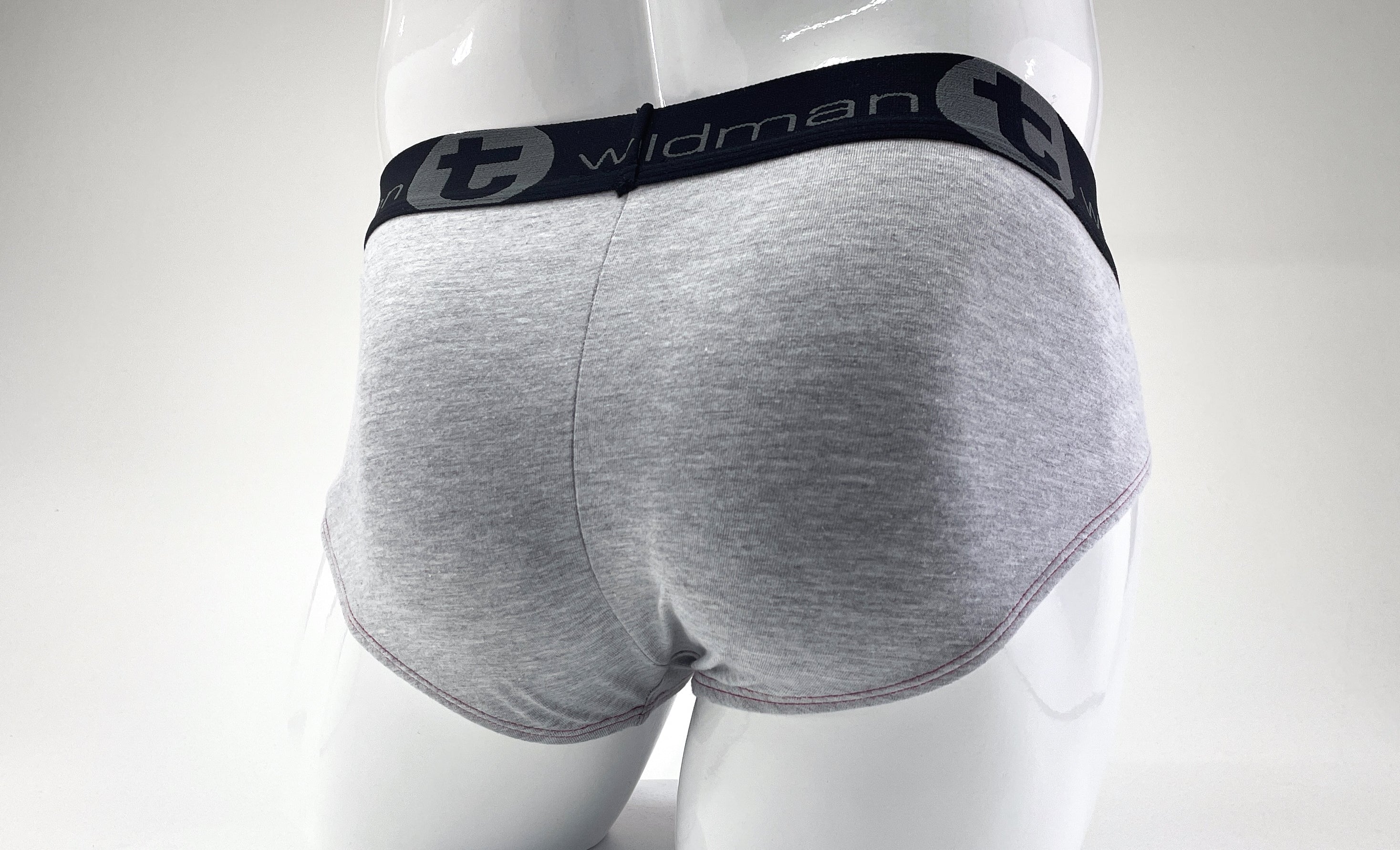 WildmanT Stretch Cotton Big Boy Pouch Brief Gray/Red - EricSaloDesign.com