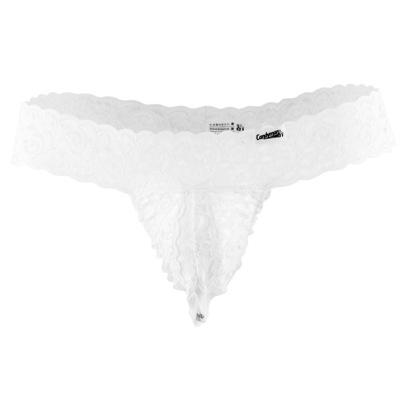 CandyMan 99315X Peek a Boo Tongs en dentelle Couleur Blanc