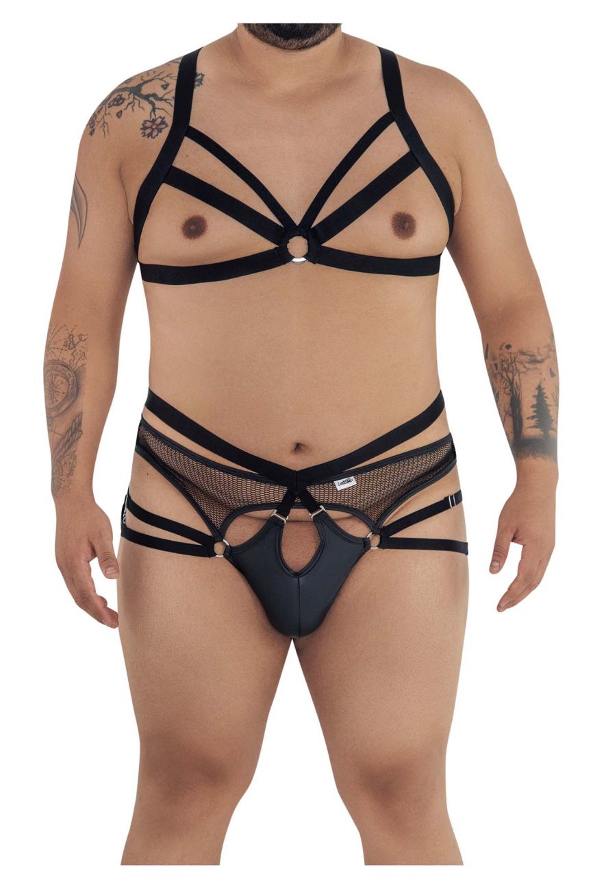 CandyMan 99546X Harness-Thongs Outfit Color Black