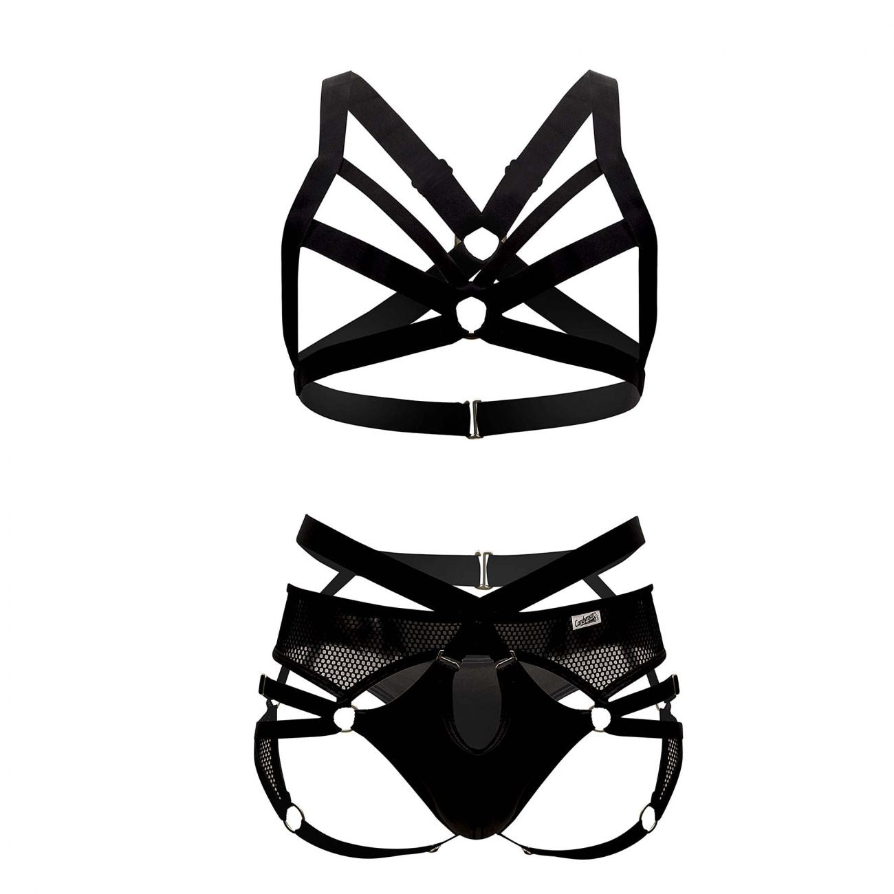 CandyMan 99546X Harness-Thongs Outfit Color Black