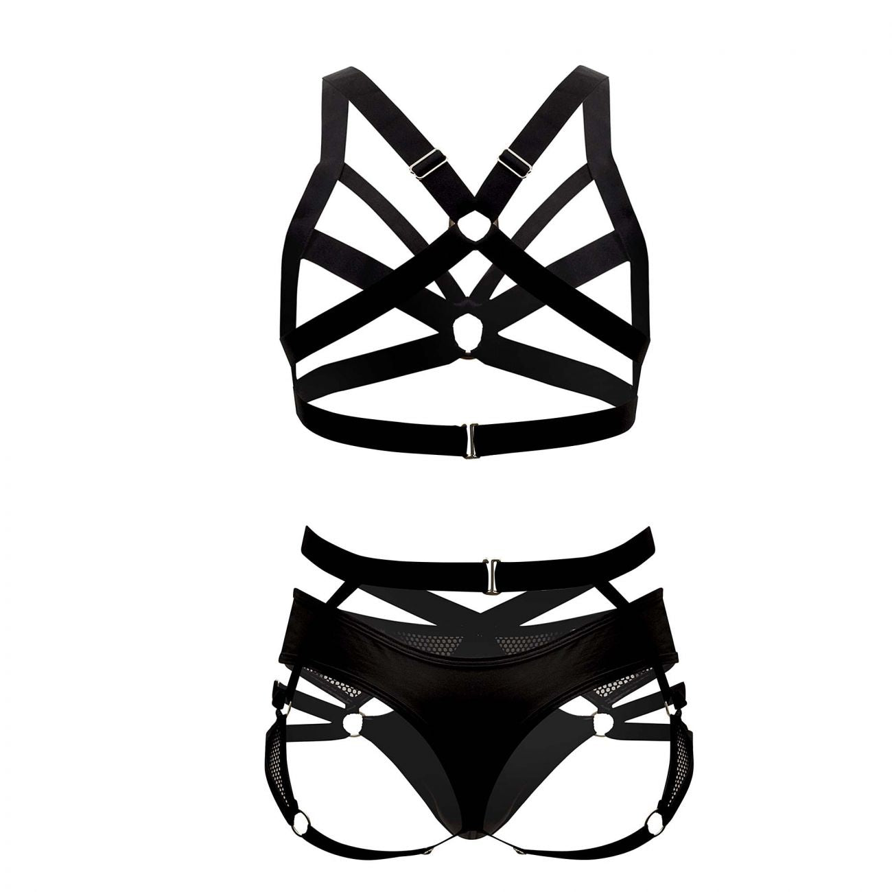 CandyMan 99546X Harness-Thongs Outfit Color Black