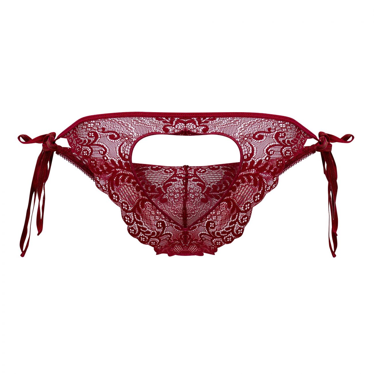 CandyMan 99579 Spitzen-Bikini mit Herzmotiv, Farbe Burgunderrot