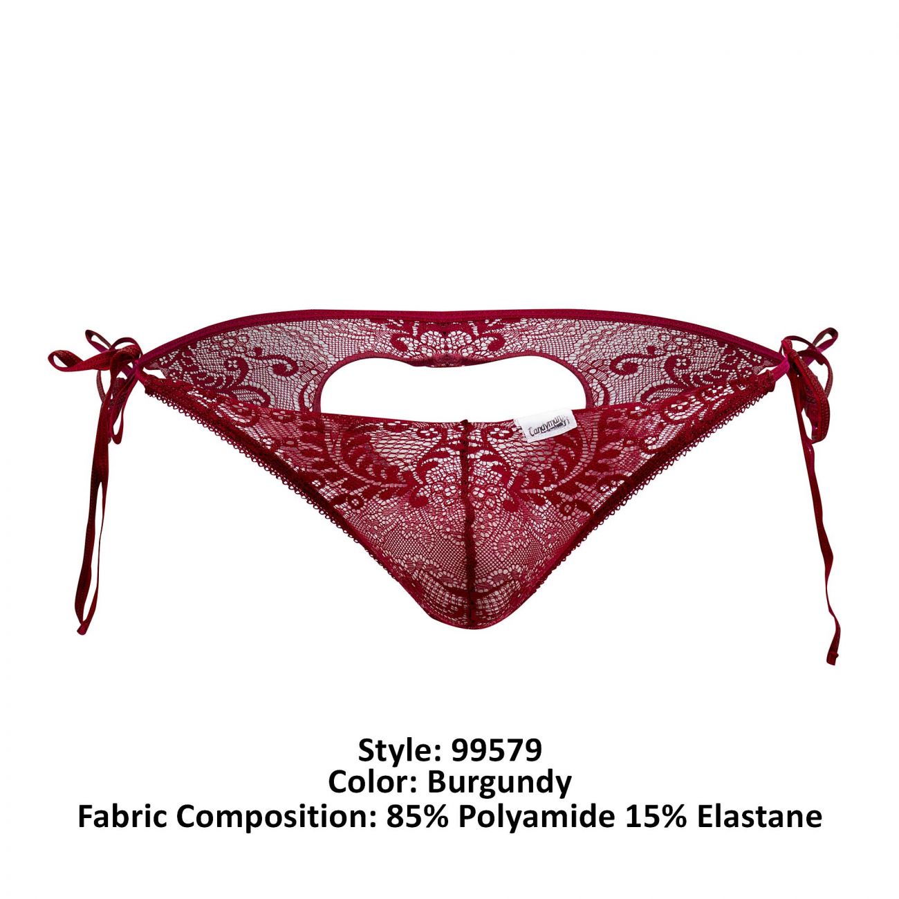 CandyMan 99579 Spitzen-Bikini mit Herzmotiv, Farbe Burgunderrot