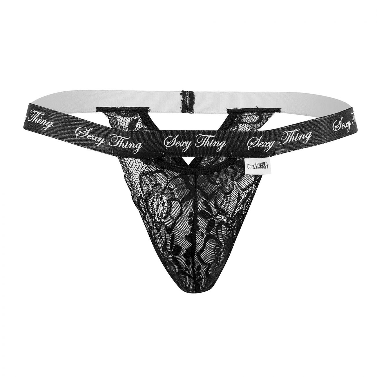 CandyMan 99594 Sexy Thing Lace Thongs Color Black