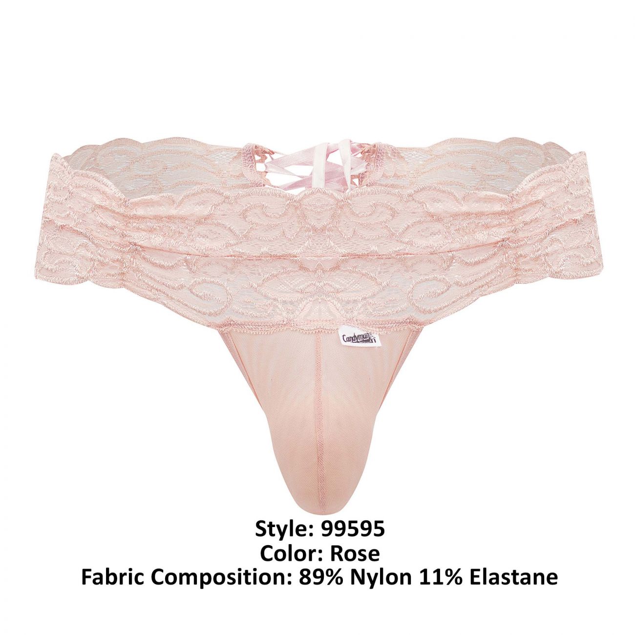 CandyMan 99595 Lace Thongs Color Rose