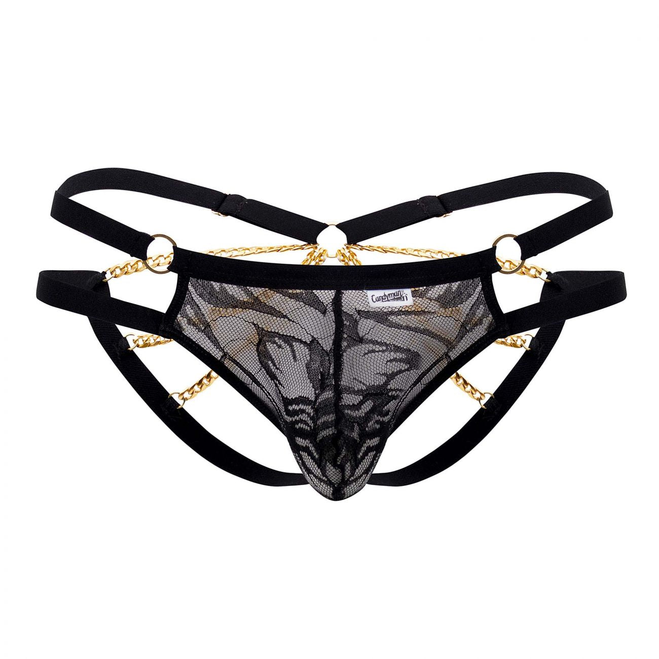 CandyMan 99598 Bikini mit Spitze und Kette, Farbe Schwarz