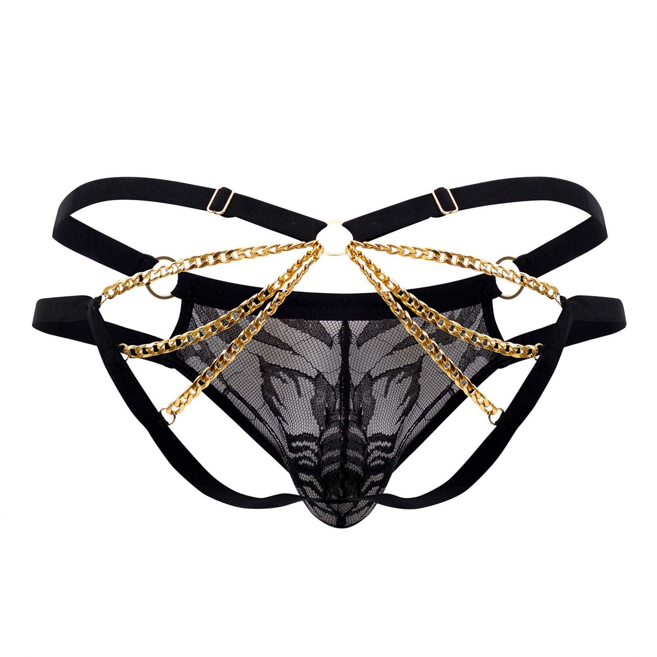 CandyMan 99598 Bikini mit Spitze und Kette, Farbe Schwarz