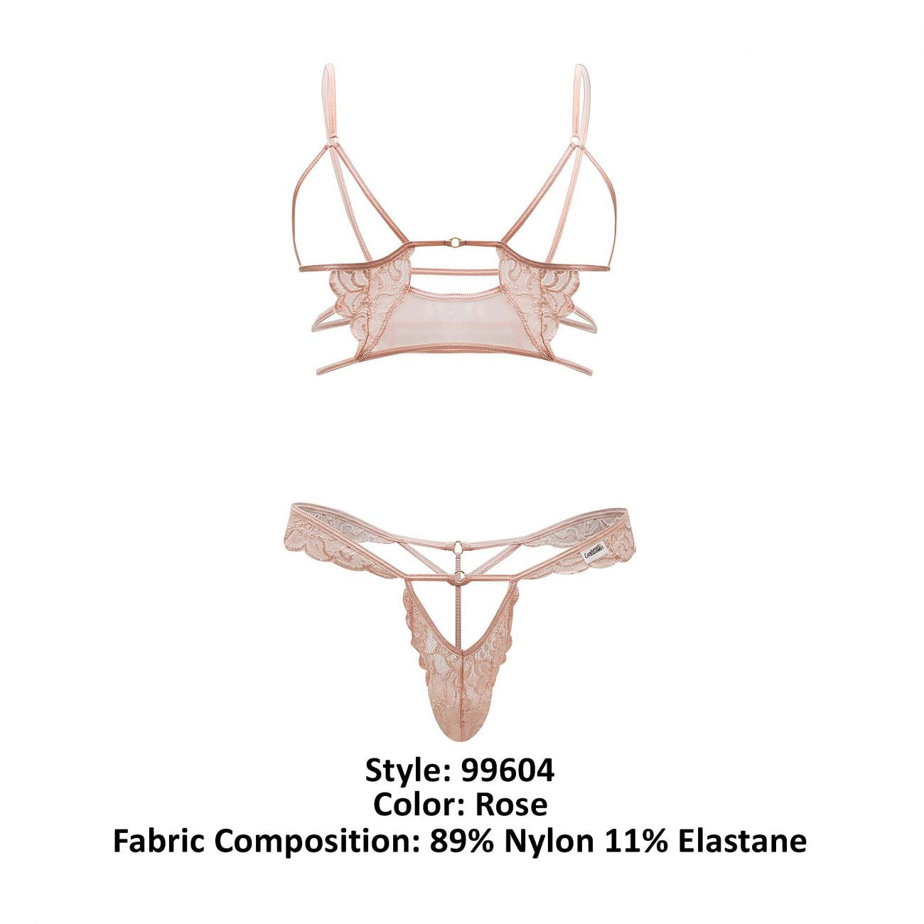 CandyMan 99604 Harness-Thongs Outfit Farbe Rose