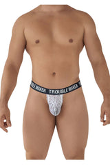 CandyMan 99618 Trouble Maker Lace Thongs Color White