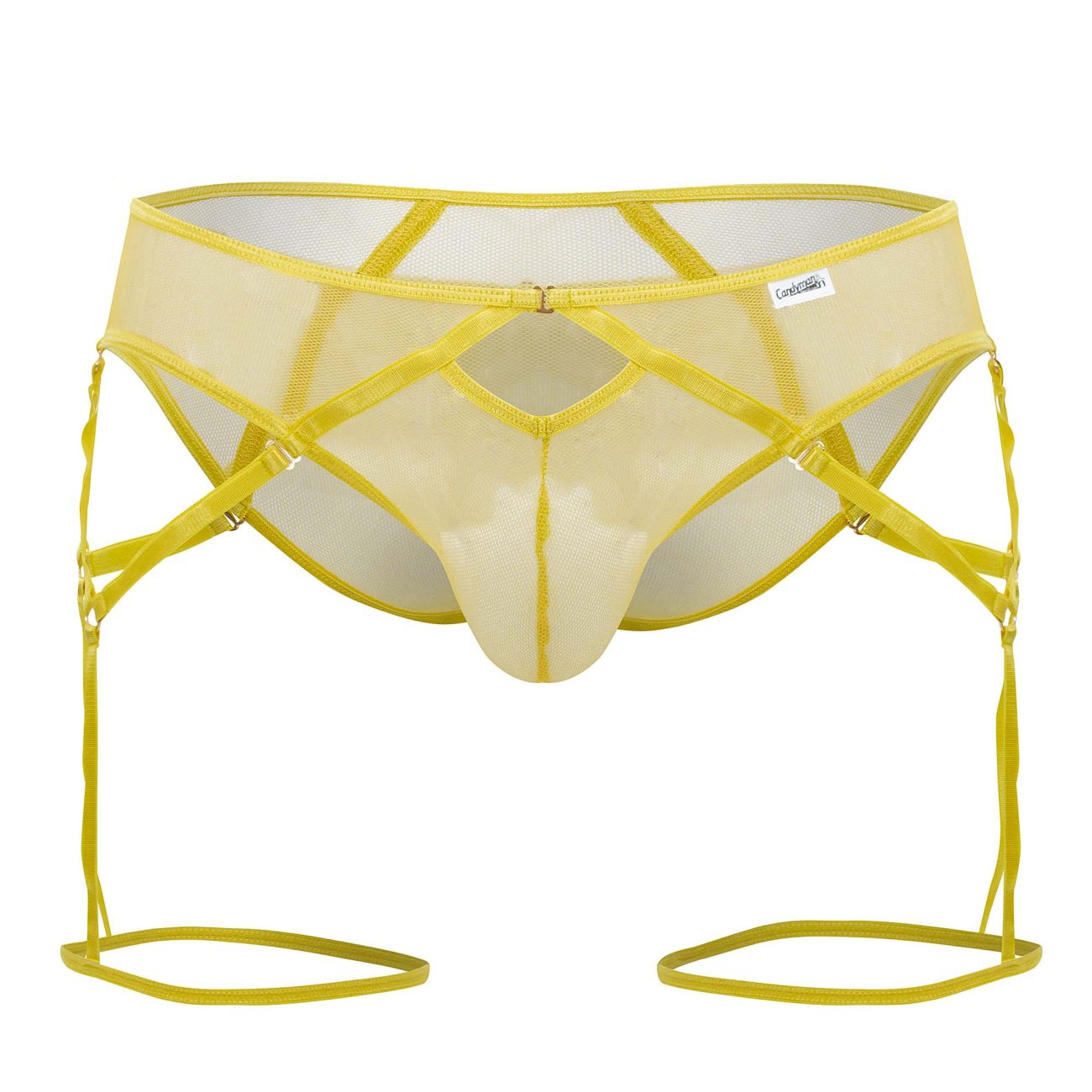 CandyMan 99625 Mesh Garter Briefs Color Yellow