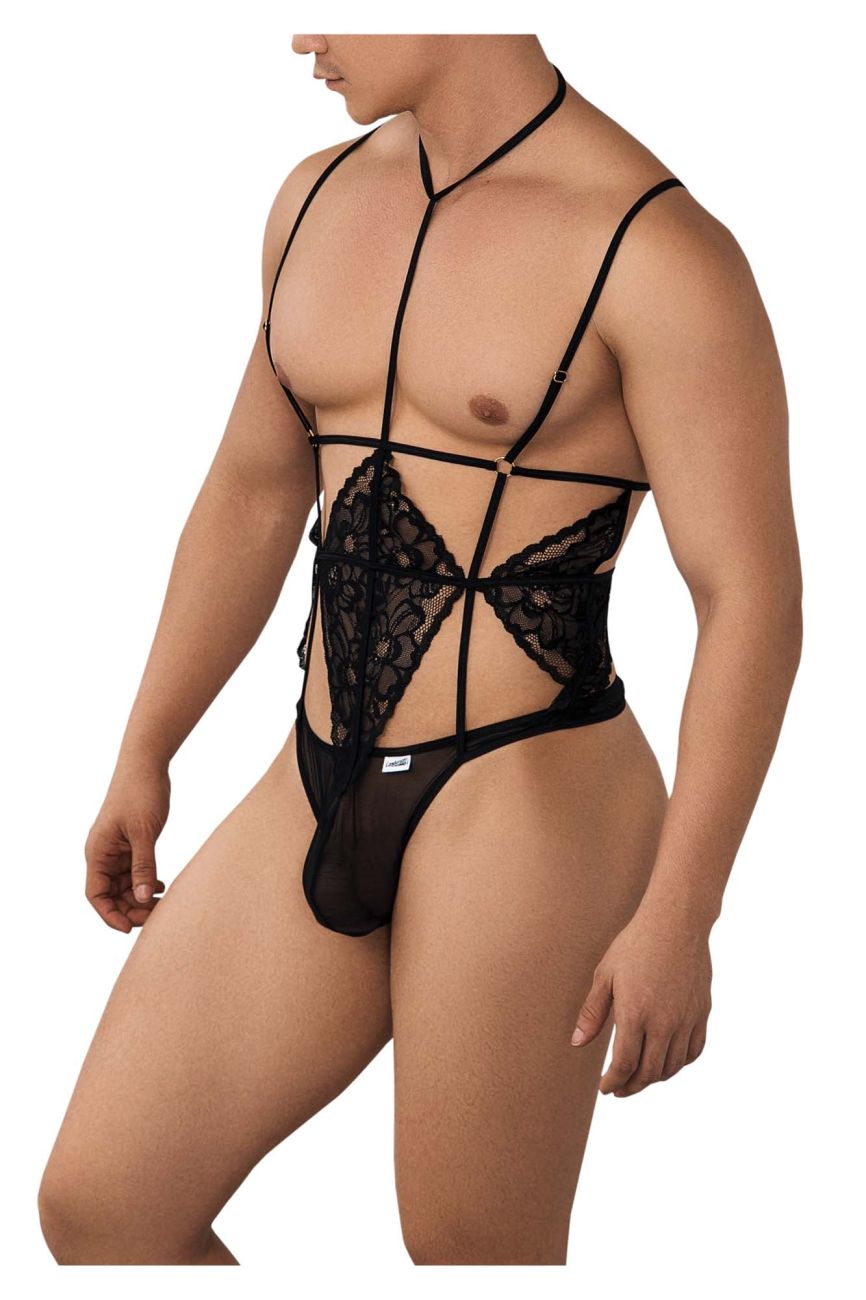 CandyMan 99645 Lace Bodysuit Color Black