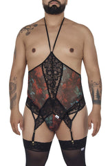 CandyMan 99661X Spitzen-Bodysuit Farbe Schwarz-Print