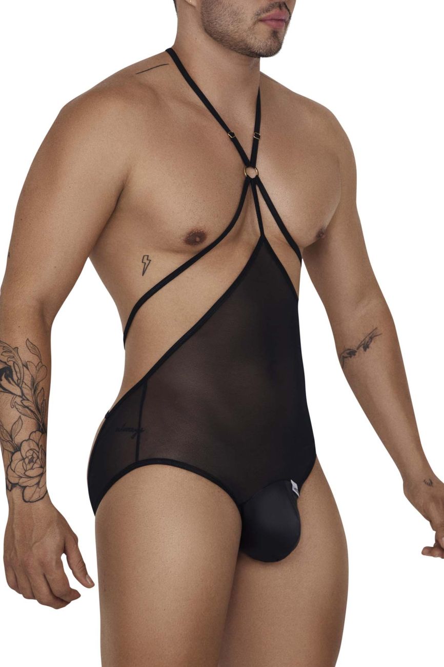 CandyMan 99662 Tulle Bodysuit Color Black