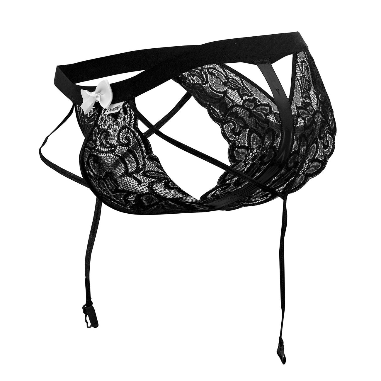 CandyMan 99679 Lace Garter Briefs Color Black