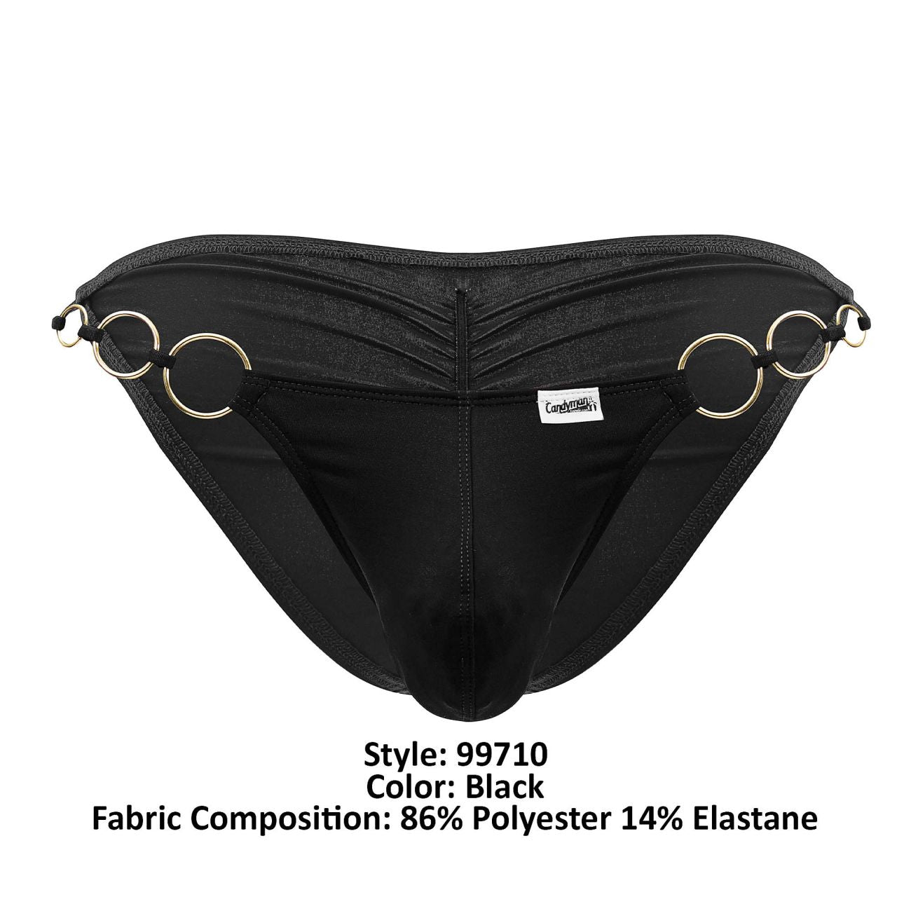 CandyMan 99710 Bikini Trous en Un Couleur Noir