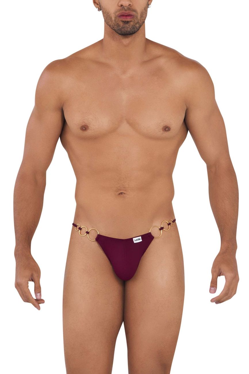 CandyMan 99710 Bikini Trous en Un Couleur Bordeaux