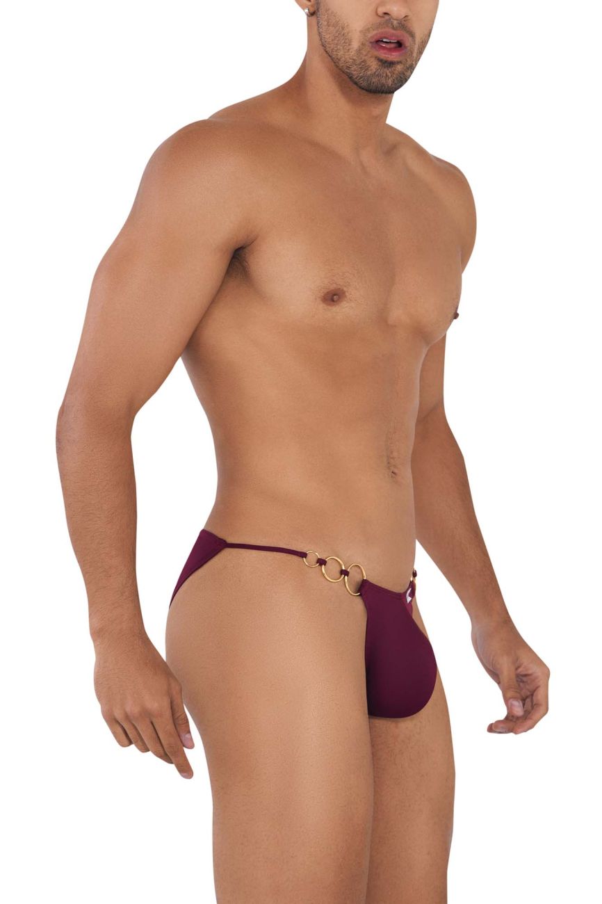 CandyMan 99710 Bikini Trous en Un Couleur Bordeaux