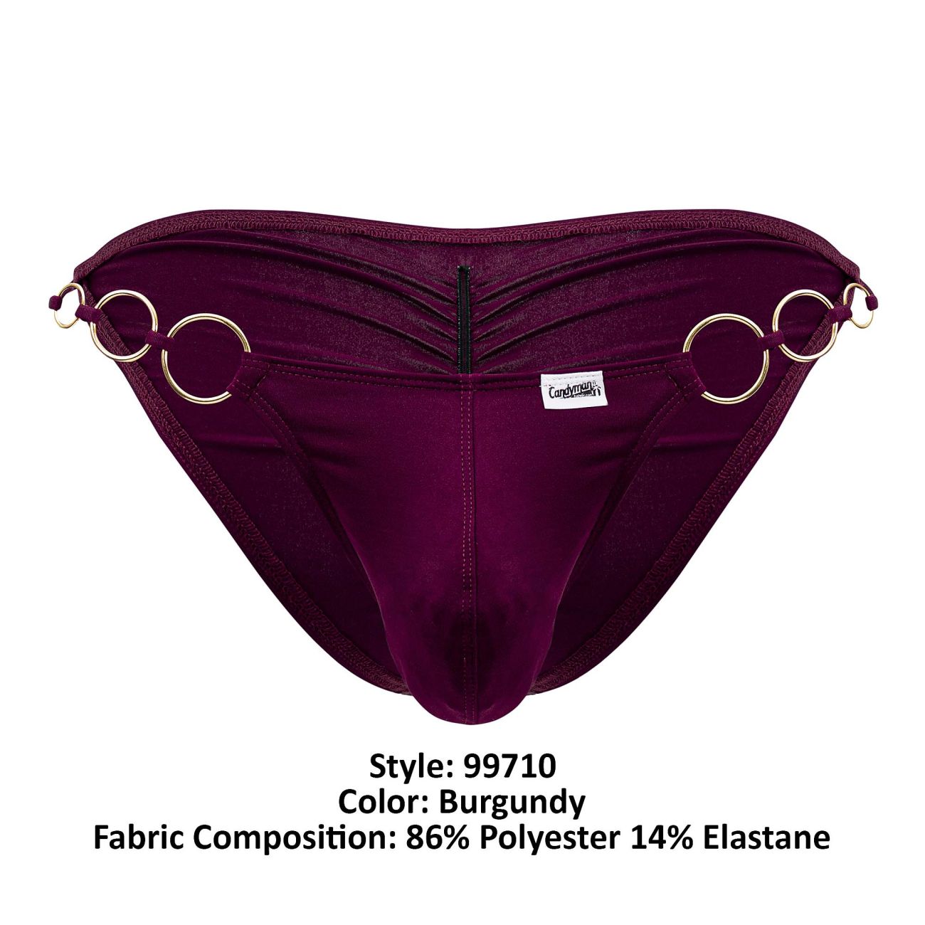 CandyMan 99710 Bikini Trous en Un Couleur Bordeaux