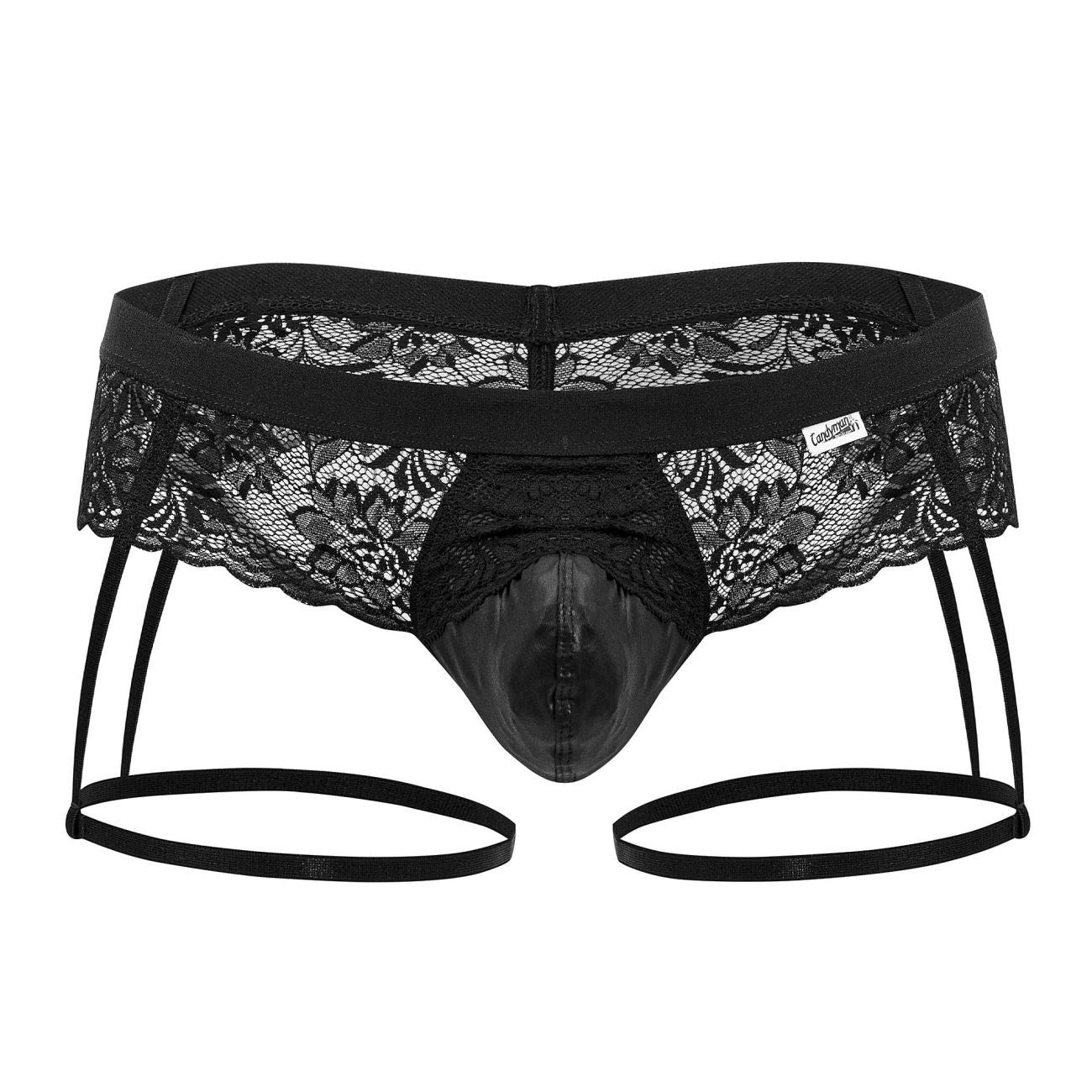 Jockstrap CandyMan 99717 avec jarretelles en dentelle Couleur Noir