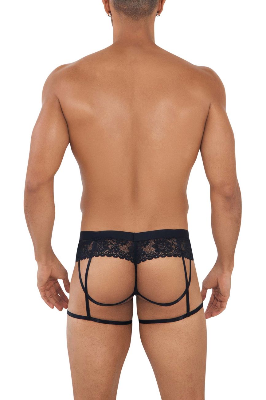 Jockstrap CandyMan 99717 avec jarretelles en dentelle Couleur Noir