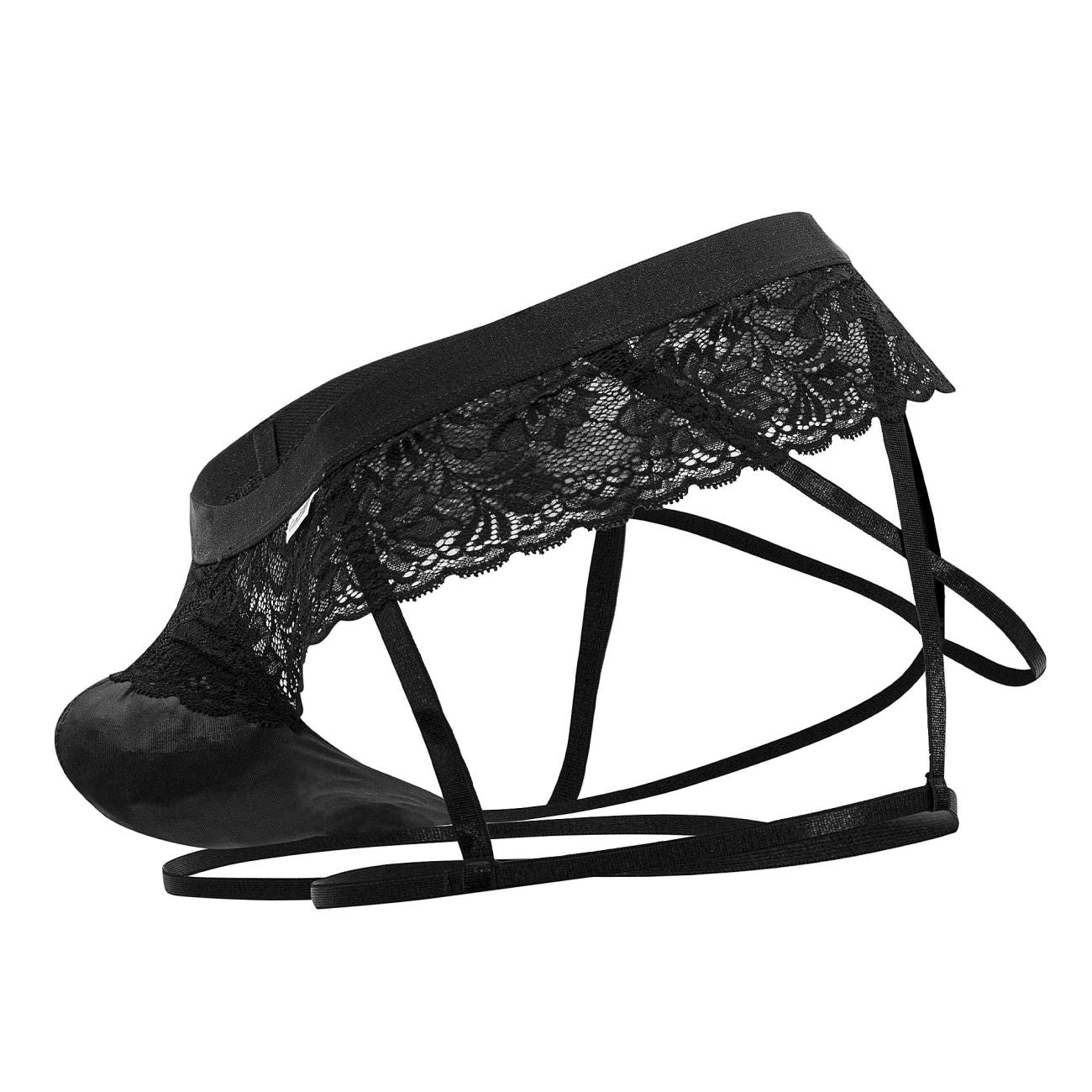 Jockstrap CandyMan 99717 avec jarretelles en dentelle Couleur Noir